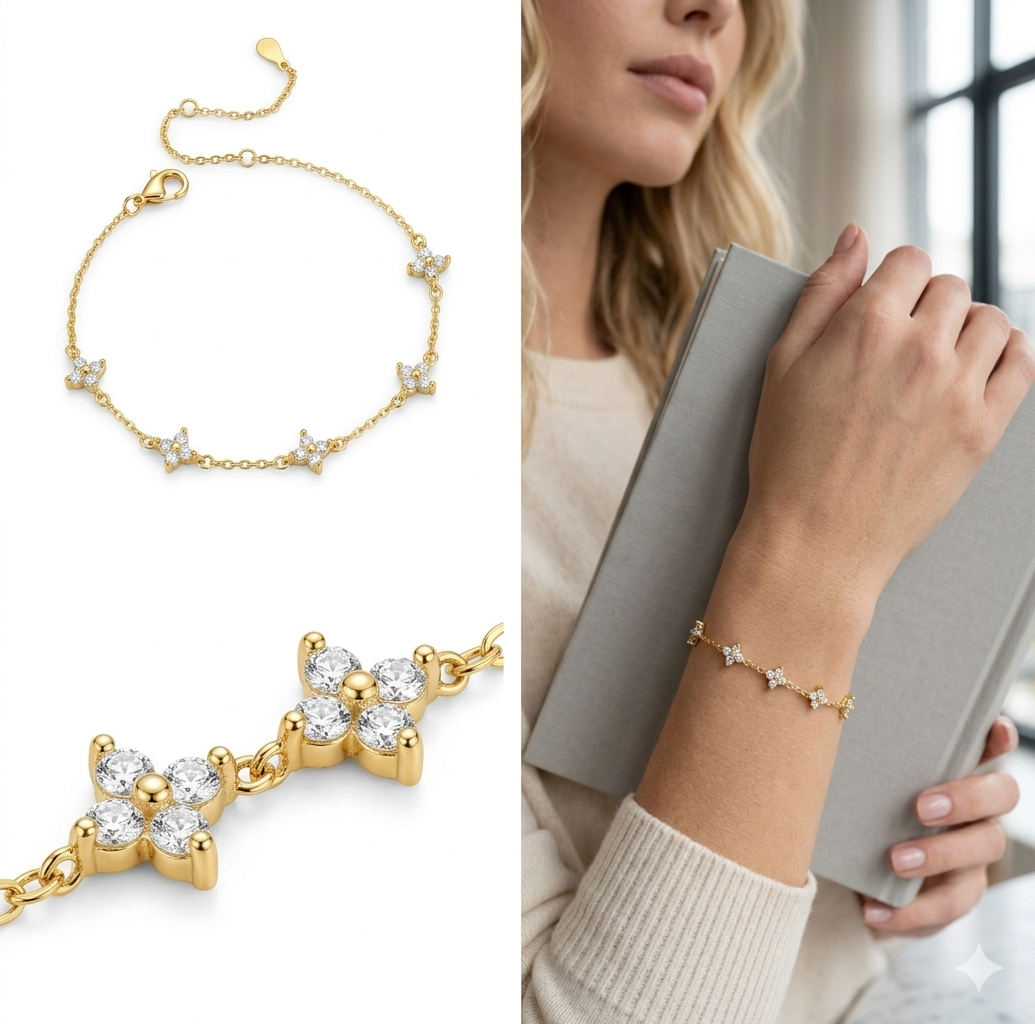 Velori Four-Leaf Flower Bracelet