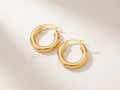 Classic Smooth Round Hoop Earrings – 18K Gold Plated Stainless Steel Huggie Earrings for Women