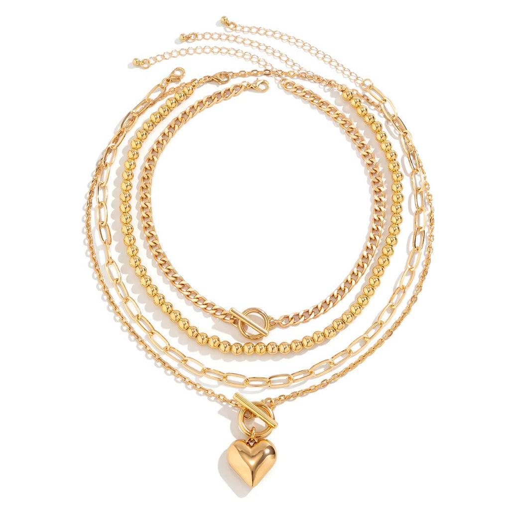 Multi Layer Heart Pendant Necklace