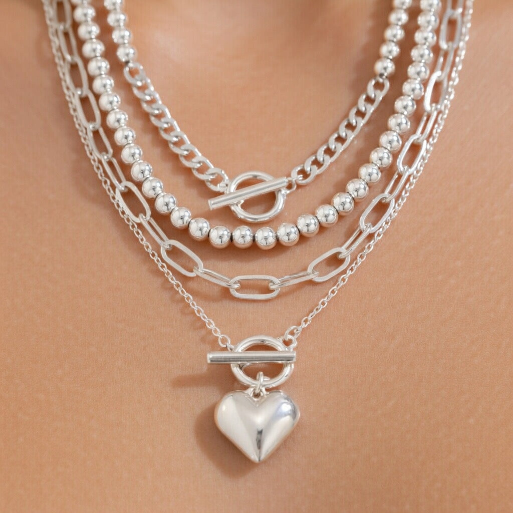 Multi Layer Heart Pendant Necklace