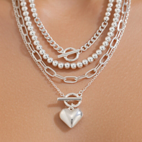 Multi Layer Heart Pendant Necklace