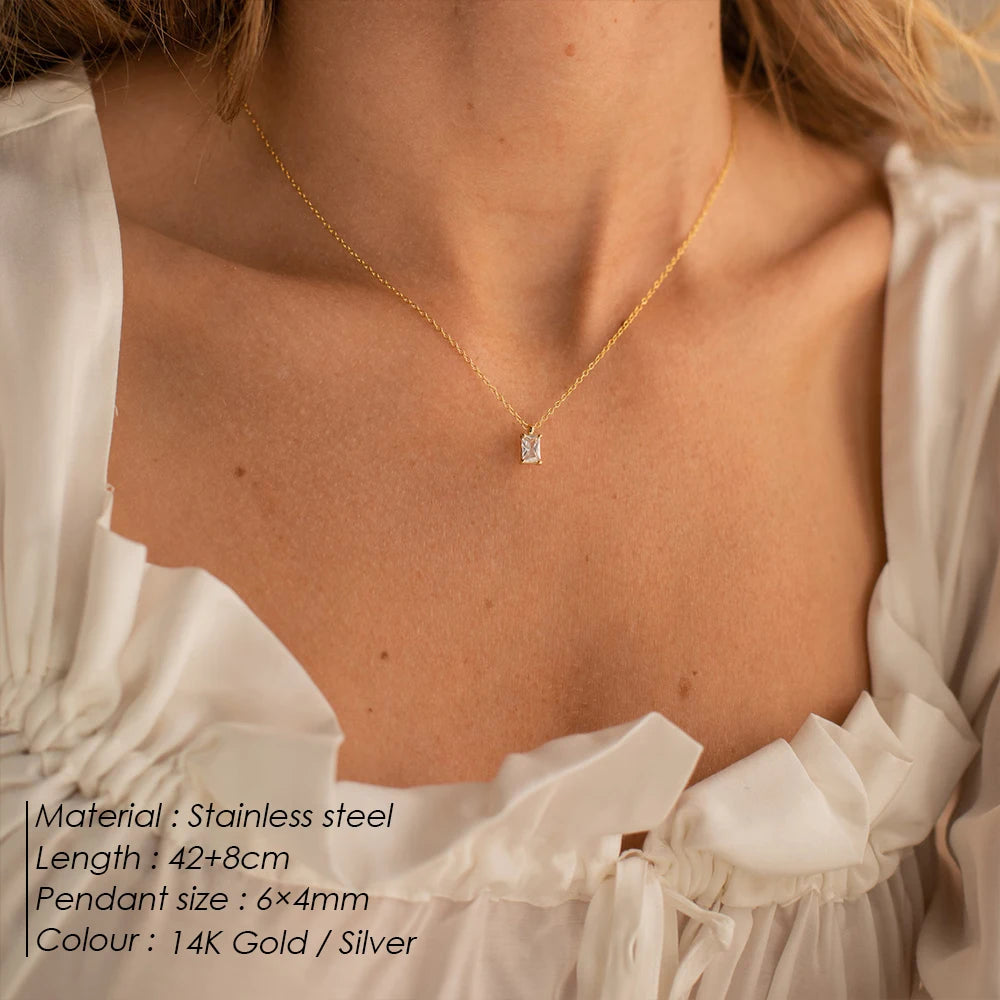 Rectangular Pendant Necklace