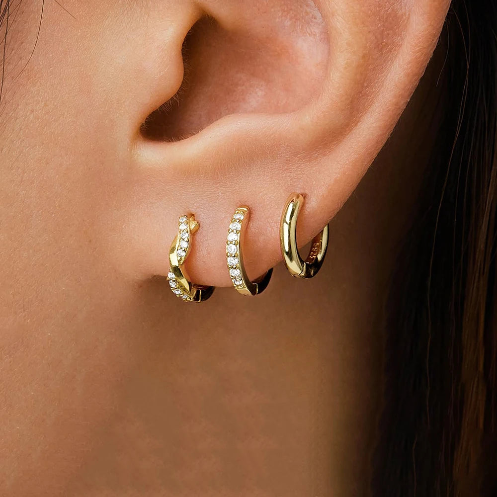 Huggie Hoop Earrings Set
