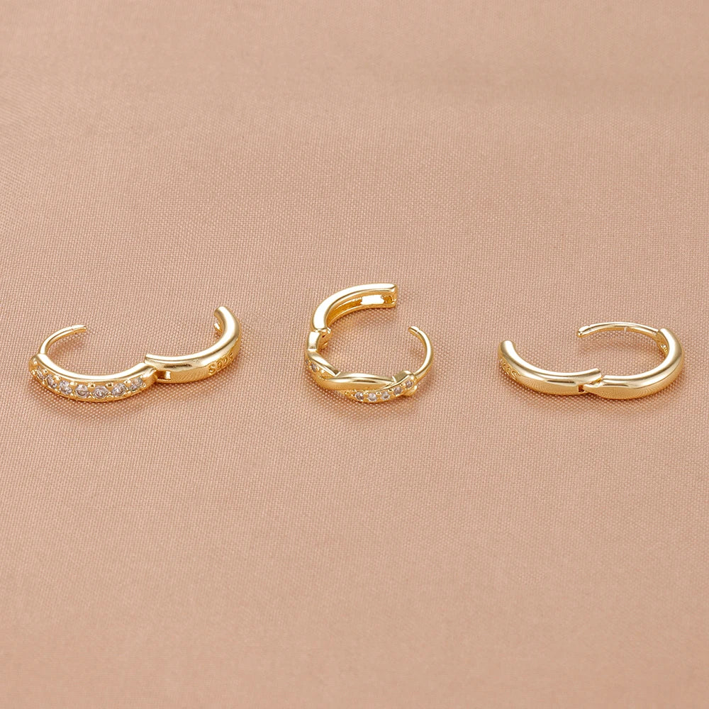 Huggie Hoop Earrings Set