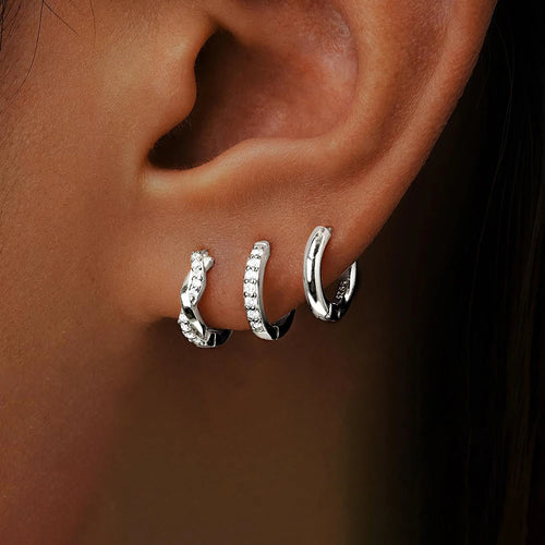 Huggie Hoop Earrings Set