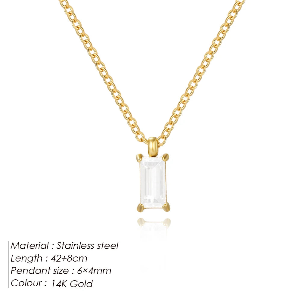 Rectangular Pendant Necklace