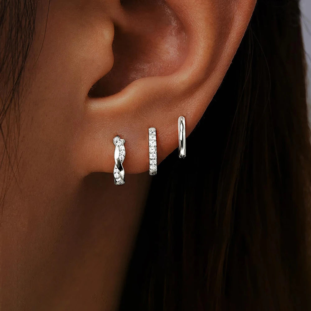 Huggie Hoop Earrings Set